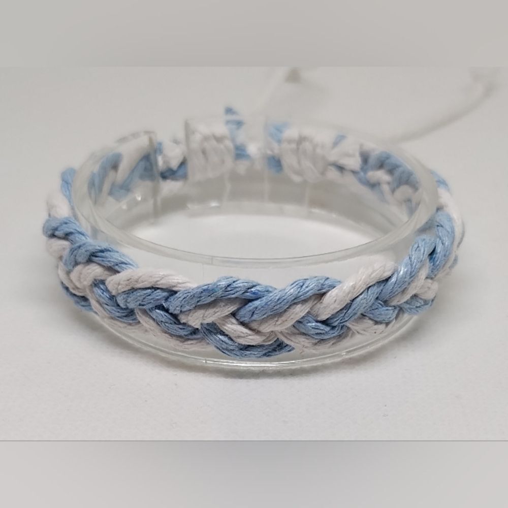 Men's bracelet braided rope blue new e41‎